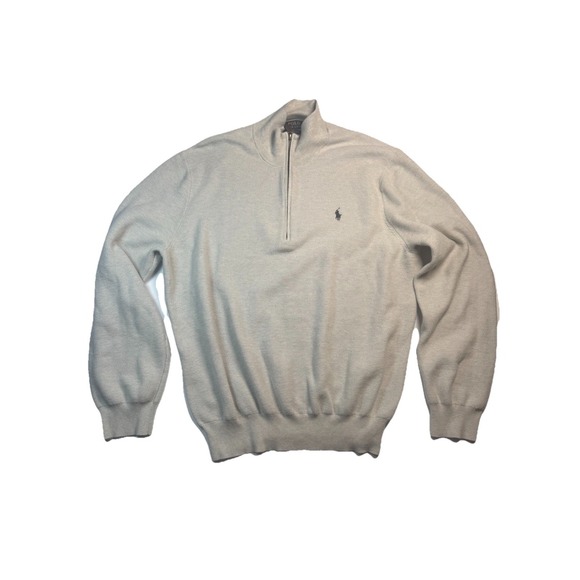 Polo Ralph Lauren Other - Polo Ralph Lauren Quarter Zip Sweater Men's XXL Pima Cotton Oatmeal Pullover